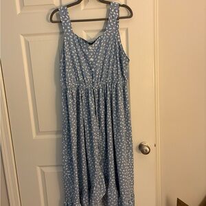SHEIN Blue and White Midi Dress